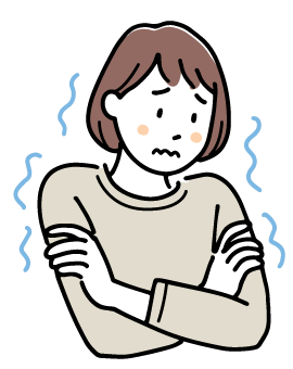 震える女性イラスト
